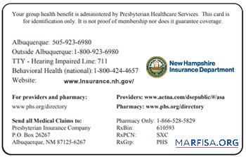 Printable New Hampshire health insurance card download for verification